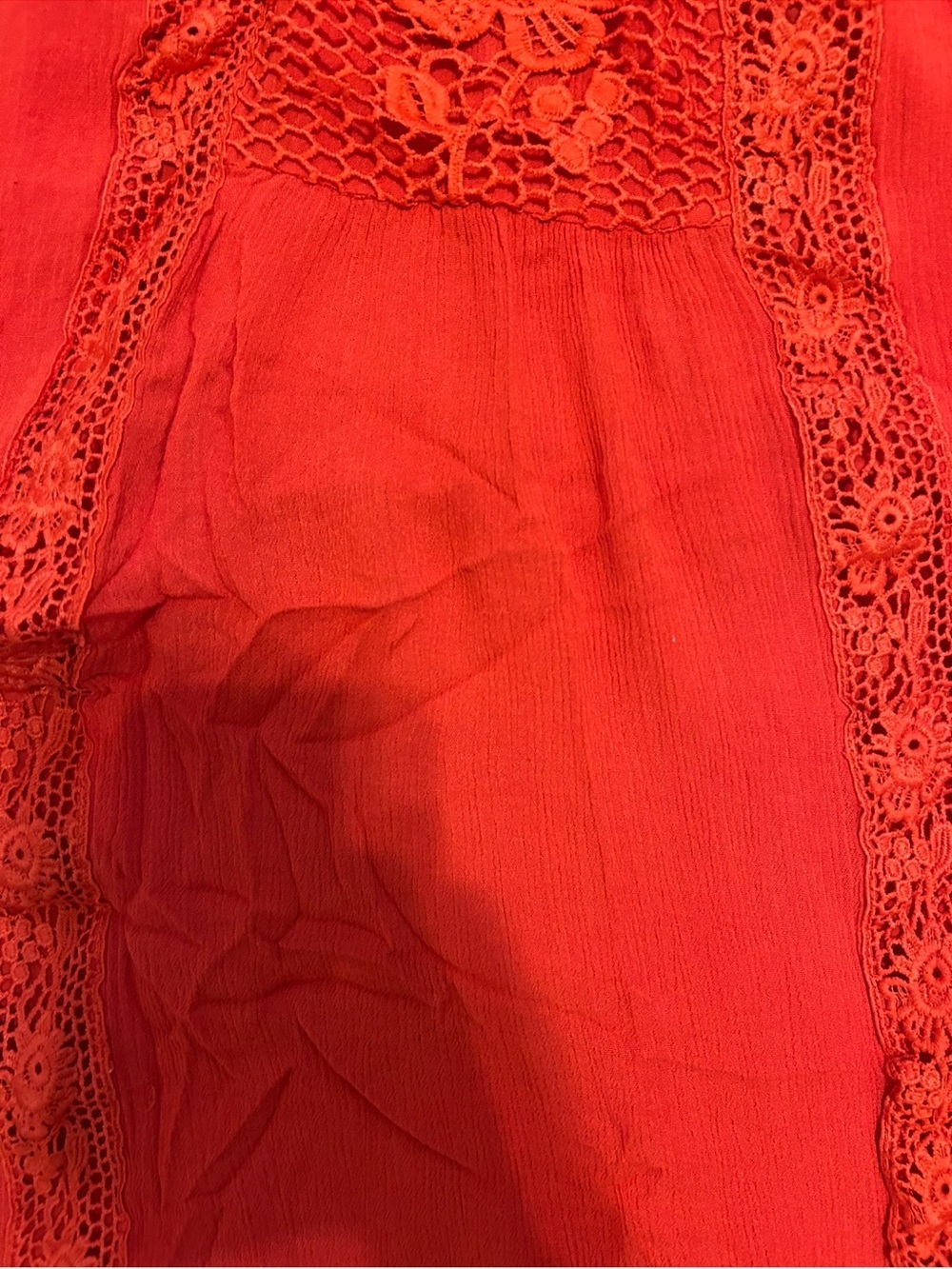Alya Red Crochet Lace Boho Mini Dress Festival Summer Small - Picture 4 of 6